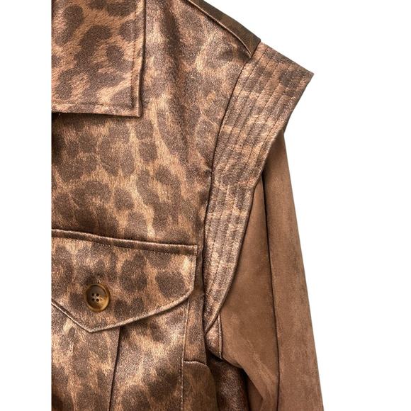 Current Air Los Angeles Leopard Print Retro Jacket Medium 80s‎ Style - Picture 4 of 9